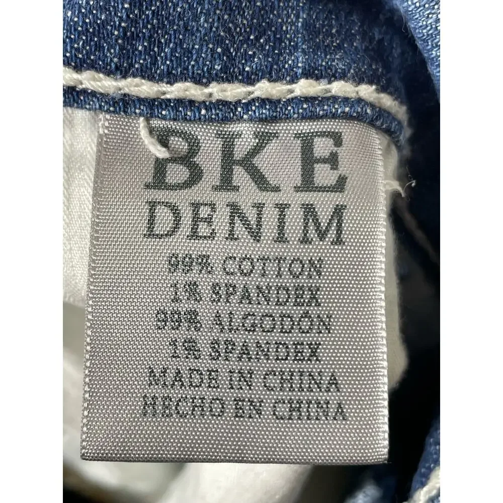BKE Buckle Carter Men Jeans Straight 31R Distressed Denim Thick Stitch Stretch